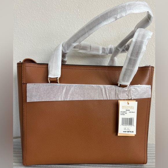 NWT Michael Kors MK Maisie 3 in 1 Leather Large Tote - Picture 4 of 12